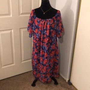 Summery red and blue dress